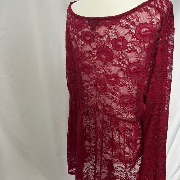 TORRID | Babydoll Stretch Lace Scoop Neck Long Sleeve Top | Size 1 / 1x - Picture 7 of 7